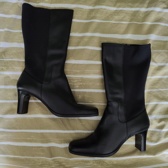 Worthington Shoes - CLEARANCE GUC WORTHINGTON SIZE 8.5M LEATHER CALF HIGH HEEL BOOTS